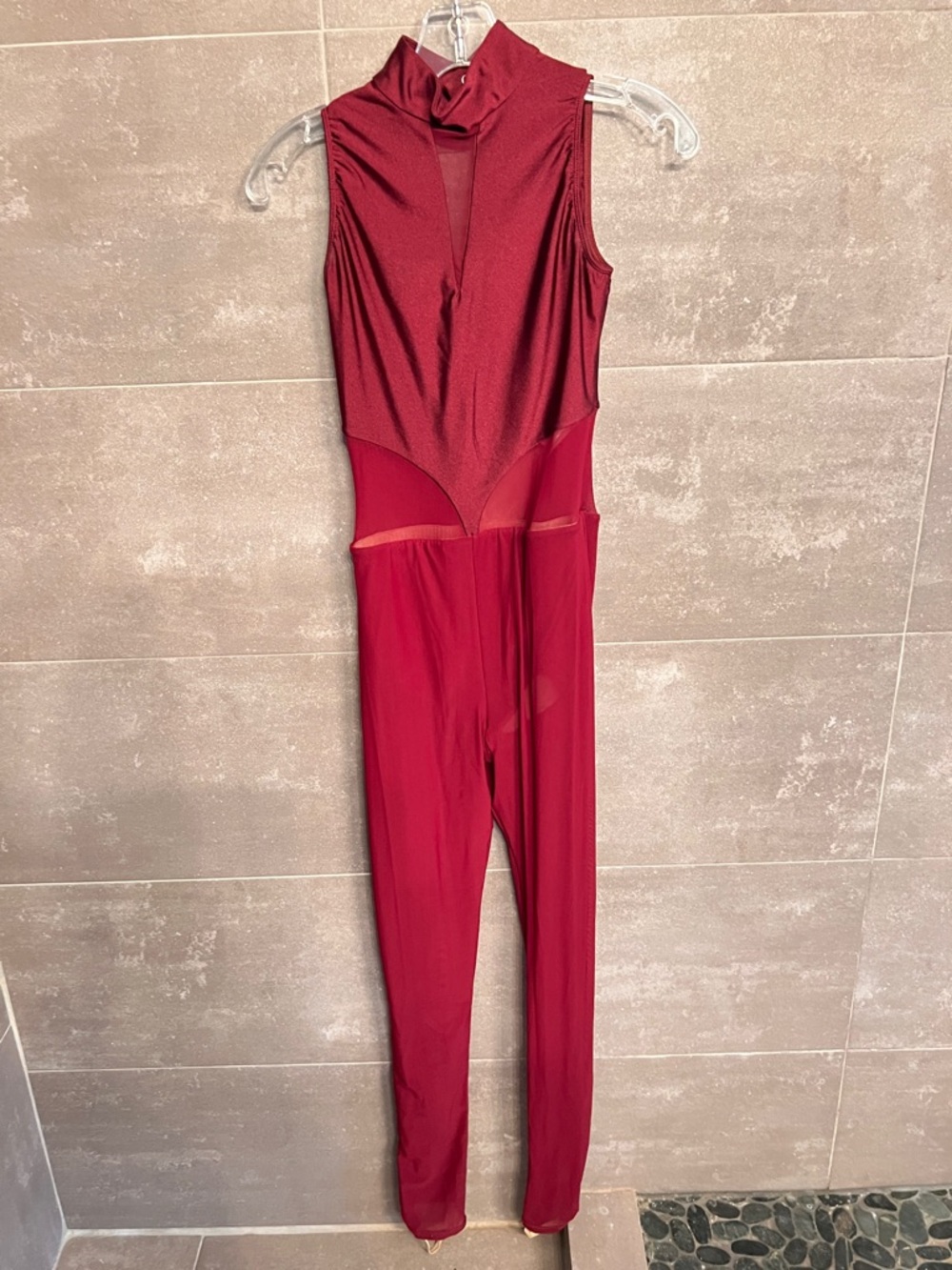 Dance Performance Jumpsuit in Wine